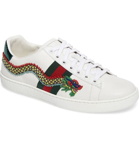 silver dragon gucci shoes|gucci ace dragon sneakers.